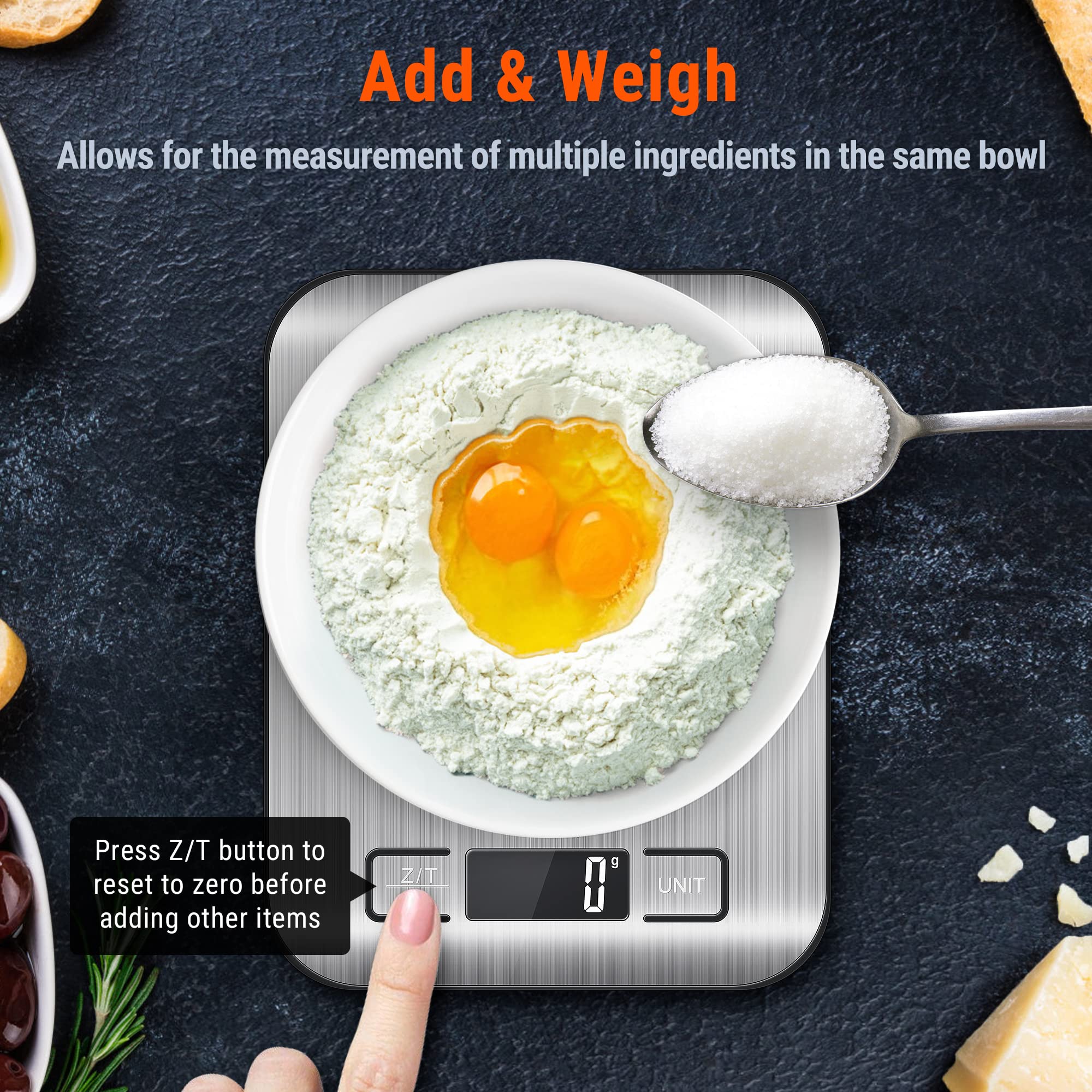 AccuWeight 211: conversión de unidades facilita gramos, kilogramos y líquidos.