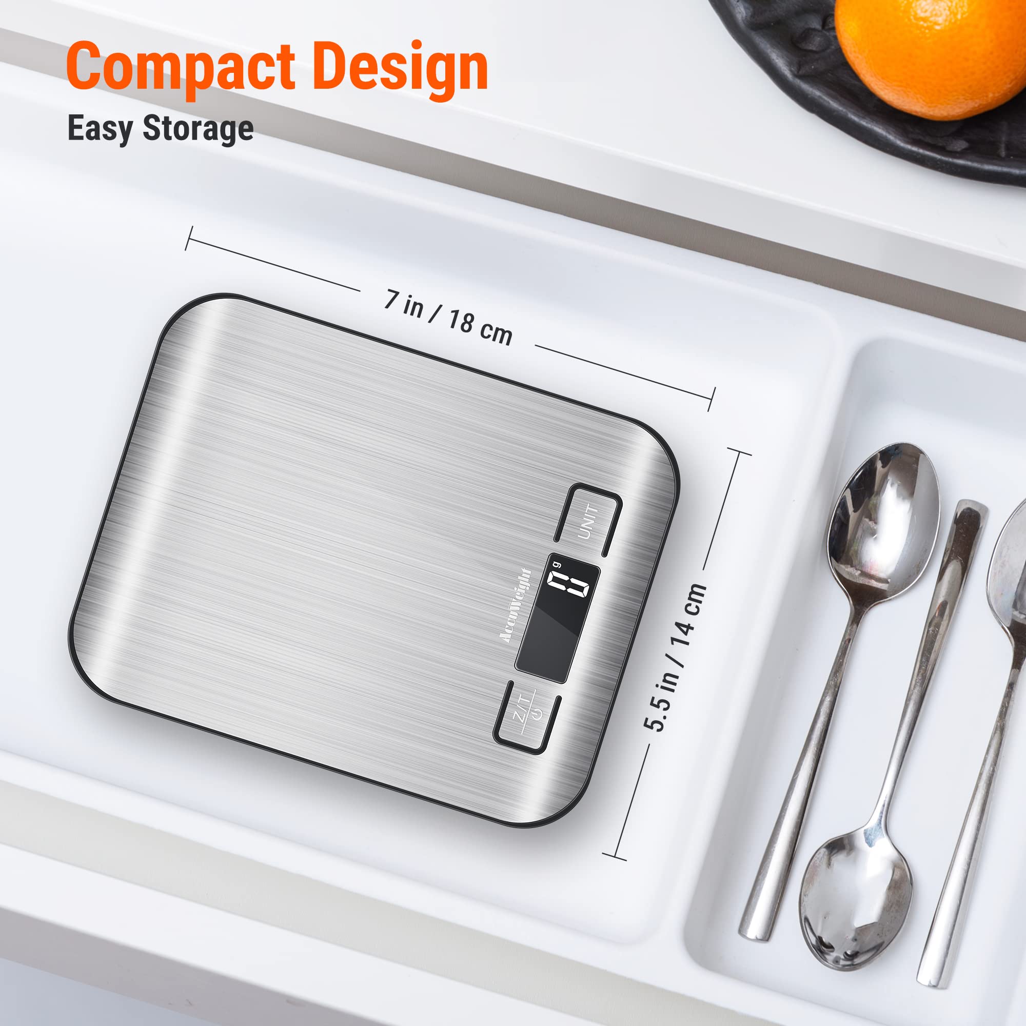 AccuWeight 211: diseño compacto para guardar tras cada uso.