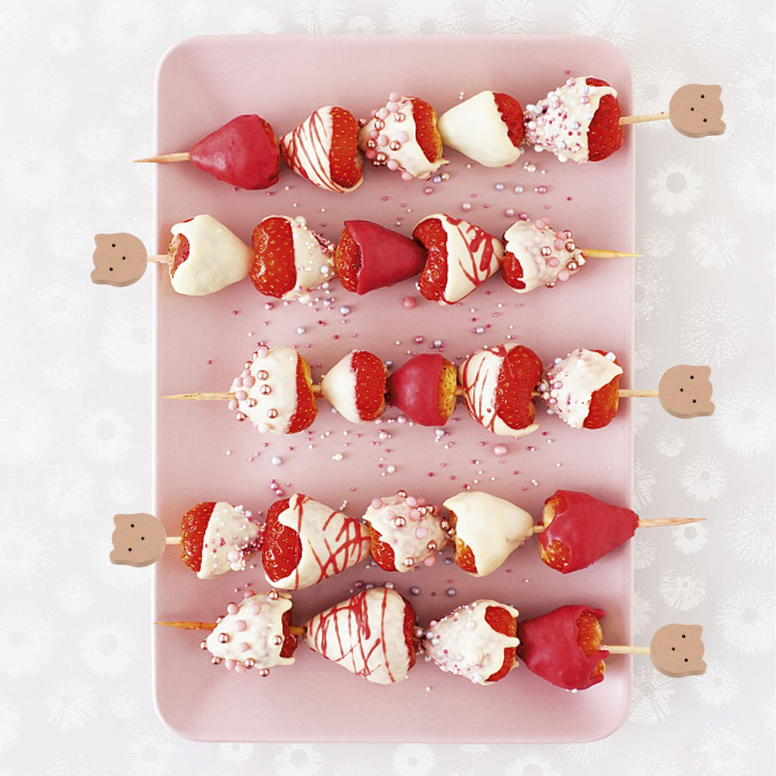 acDesign palillos para postres con cara de oso, añade toque lúdico.