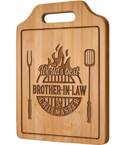 AceThrills tabla de corte grabada con diseño grillmaster, ideal como regalo.