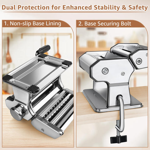 AceChef abrazadera de mesa estable para sujetar la máquina durante el rodado.