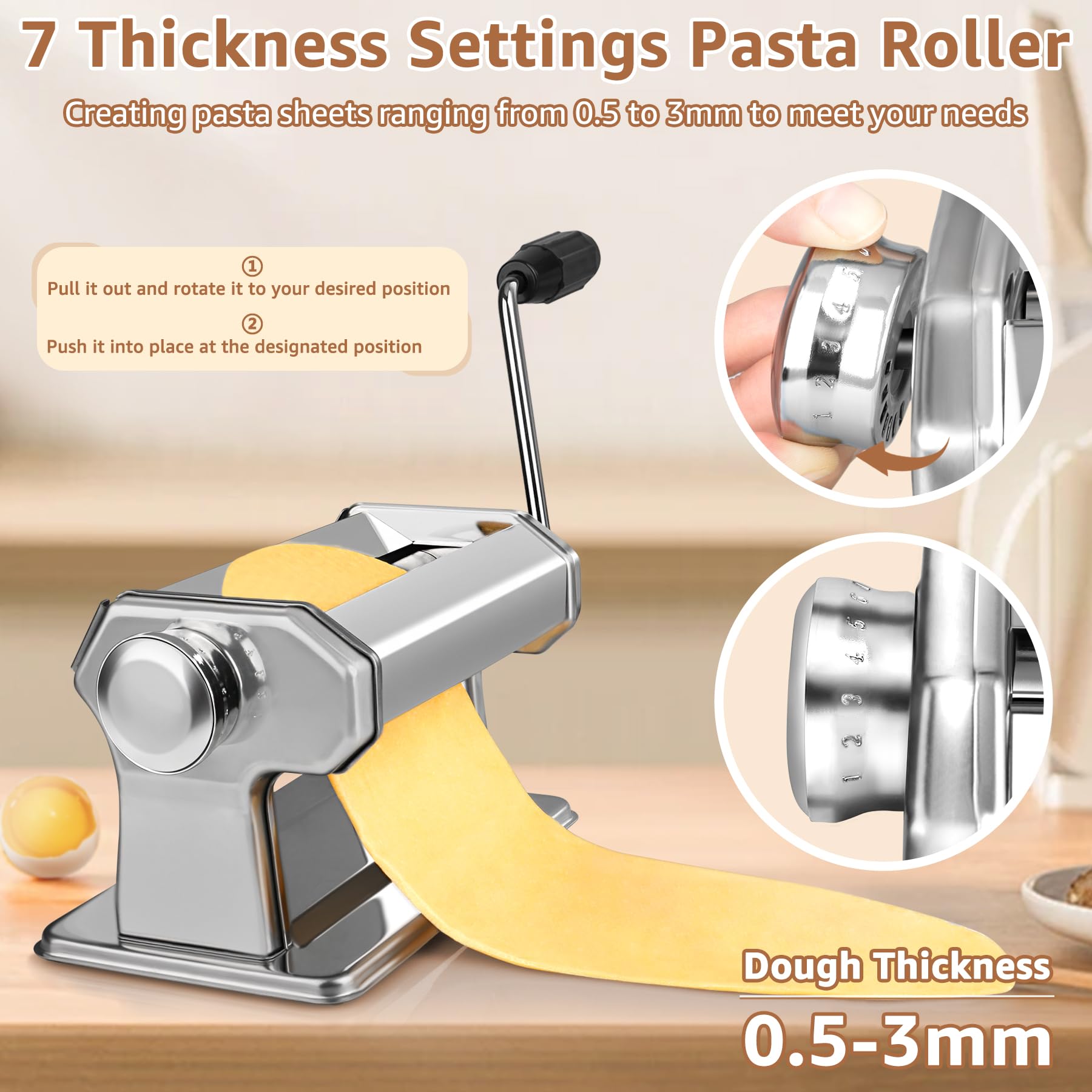 AceChef con cabezales de corte doble para espagueti y fettuccine caseros.