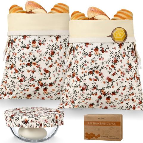 Bolsas de pan Acellegic con cera de abejas, tamaño 13x17 cm para masa madre