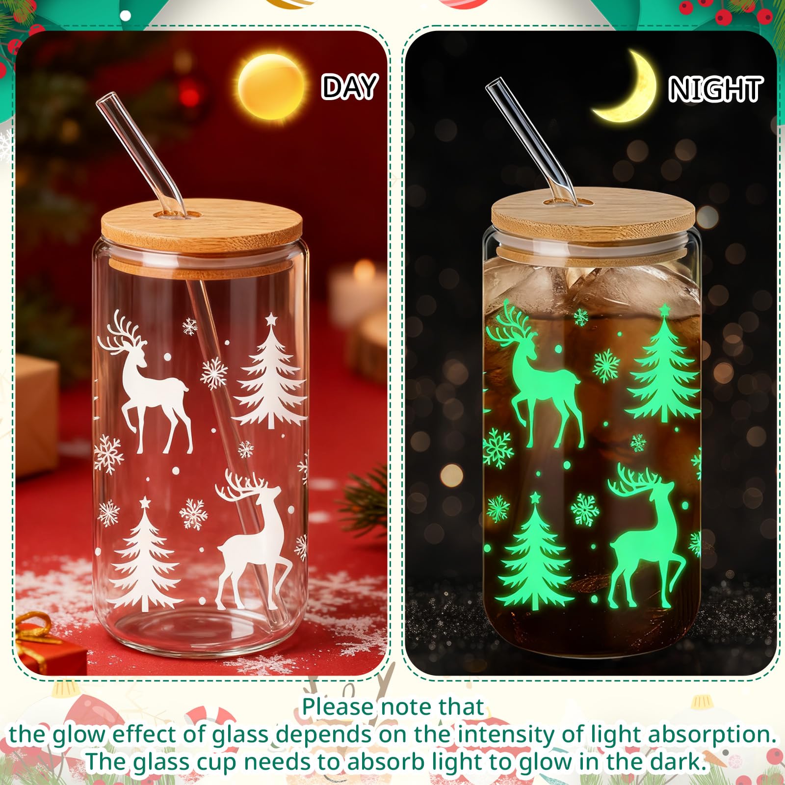Conjunto de 6 vasos navideños Acellegic, regalo ideal para mujeres.