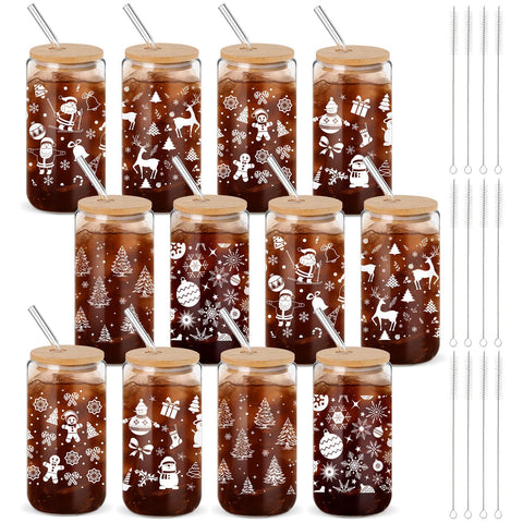 Vaso Acellegic invierno 16 oz con tapa y pajilla para bebidas seguras.