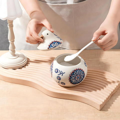 Acellegic decoración de cocina con pollo azul, toque festivo para la encimera.