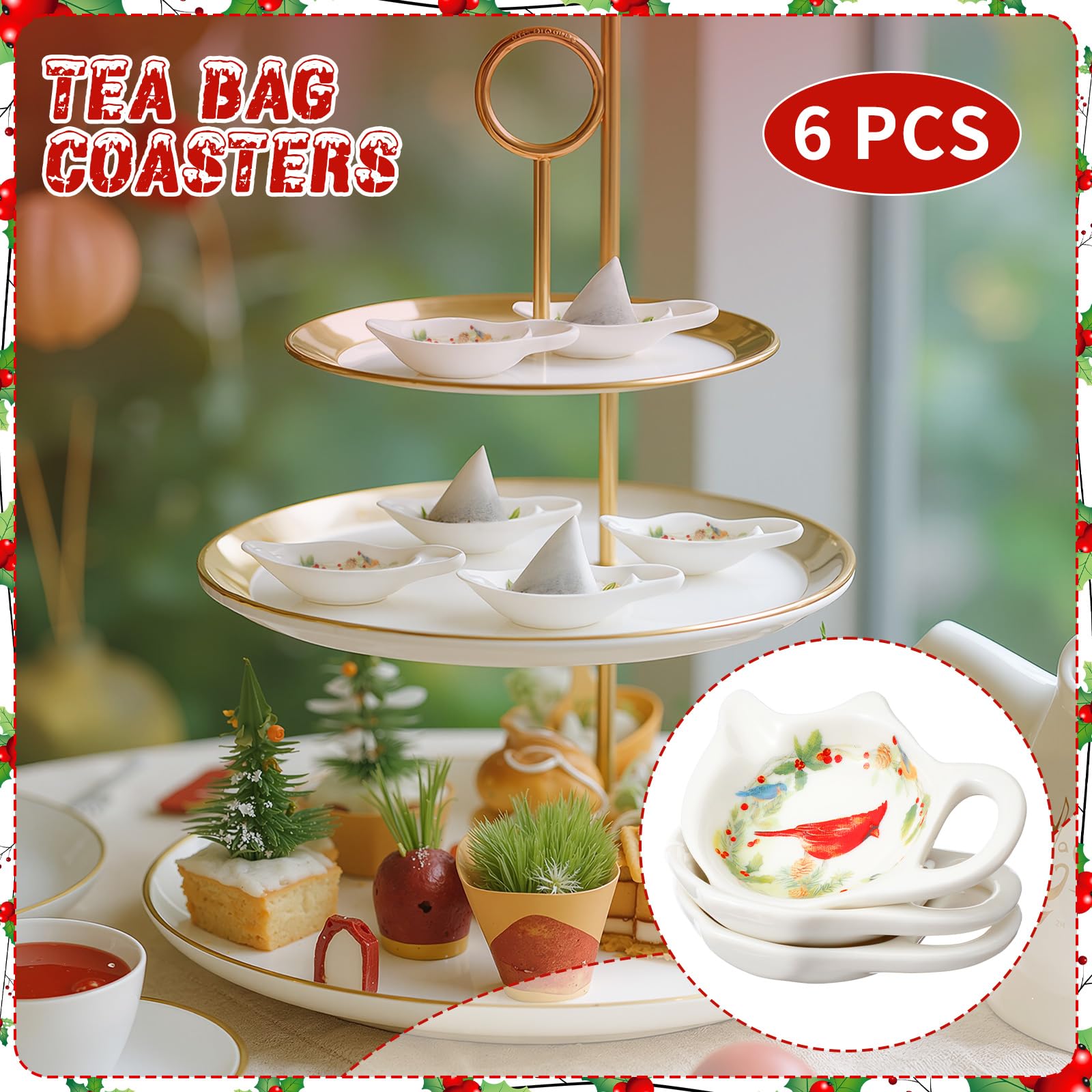 Acellegic diseno-pajaros-navidad-posavasos: aporta toque festivo a la mesa.