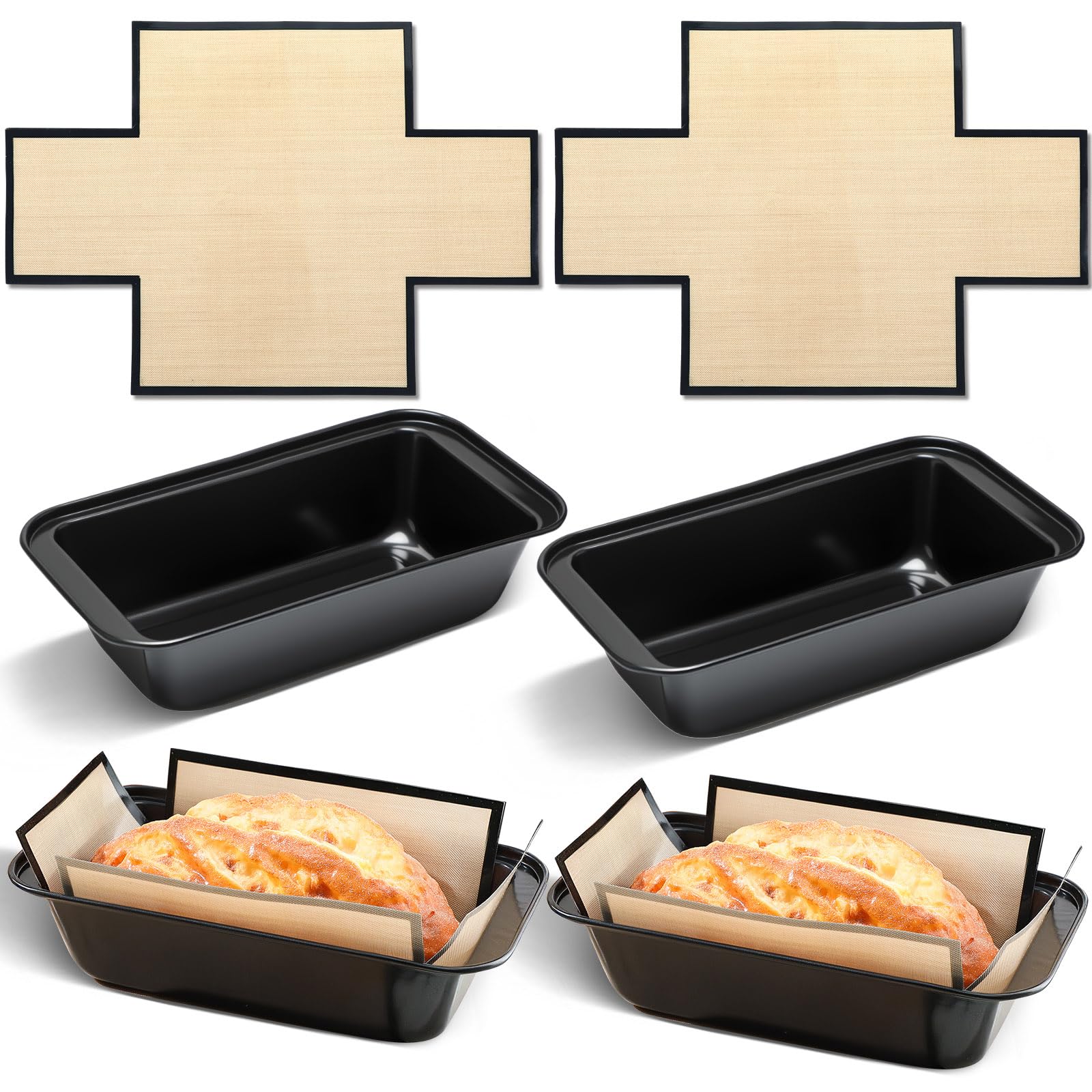Pan rectangular Acellegic de 9x5 pulgadas, desmoldeo limpio para hogazas perfectas