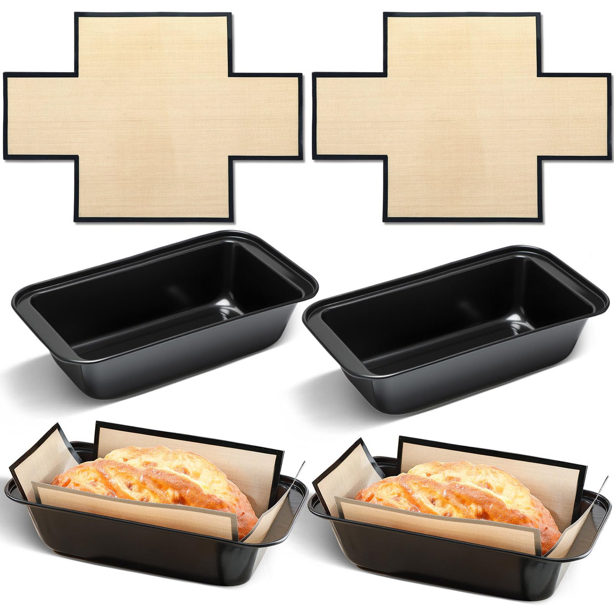 Pan rectangular Acellegic de 9x5 pulgadas, desmoldeo limpio para hogazas perfectas
