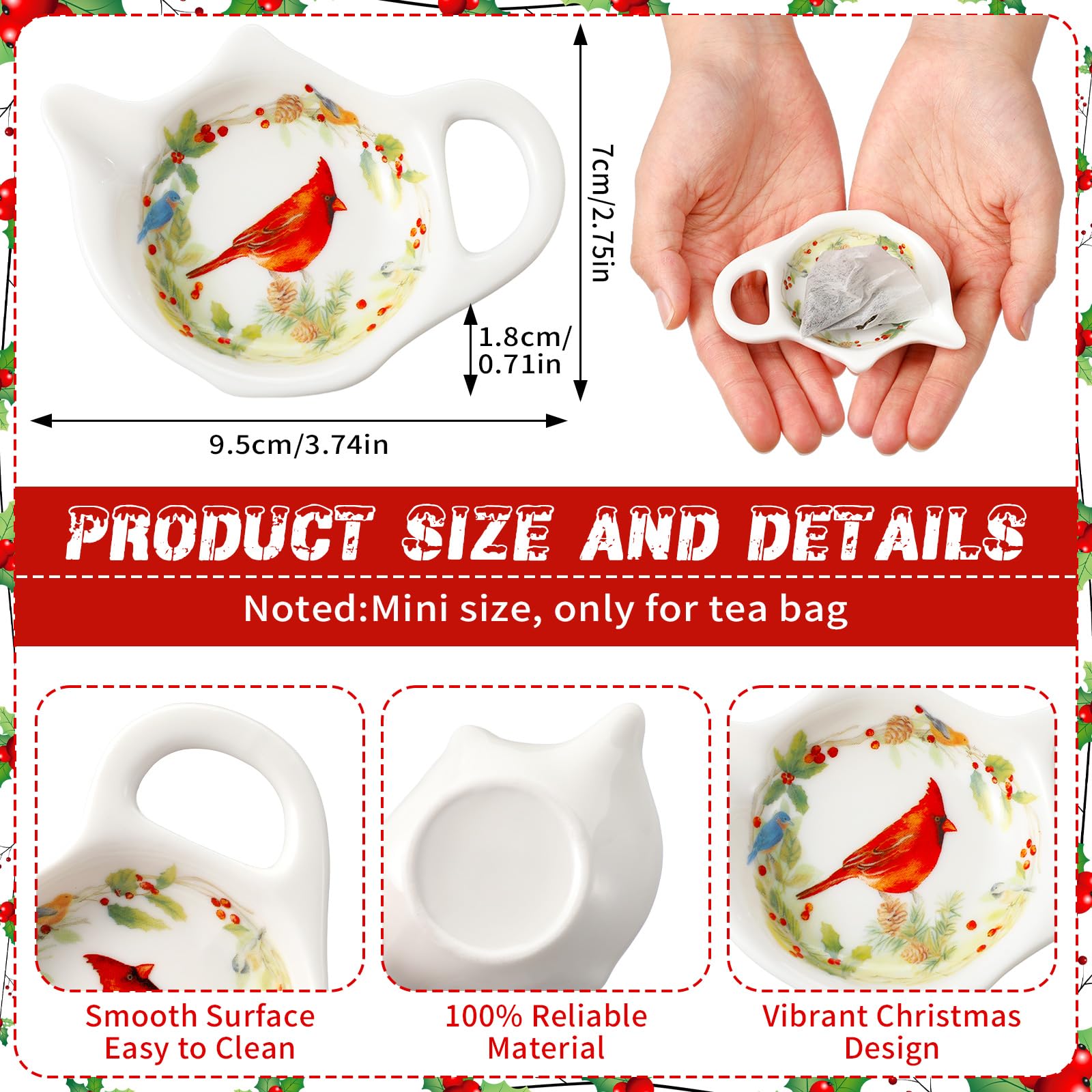 Acellegic posavasos-te-navidad-porcelana-pajaros: añade encanto festivo a la mesa.