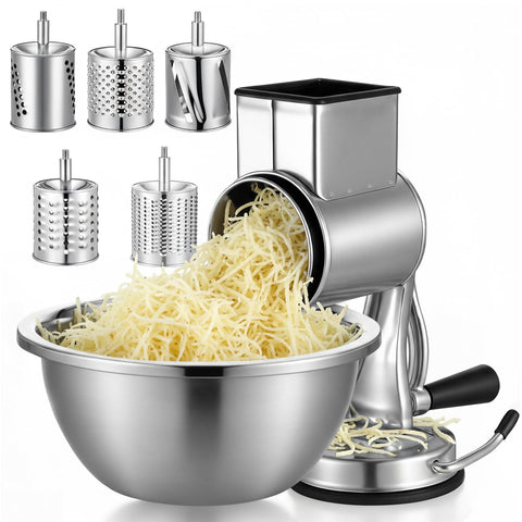Rallador de queso giratorio Acellegic con tazón 8.2qt para preparación rápida