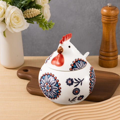 Acellegic regalo de navidad: salero cerámico con diseño de pollo azul.