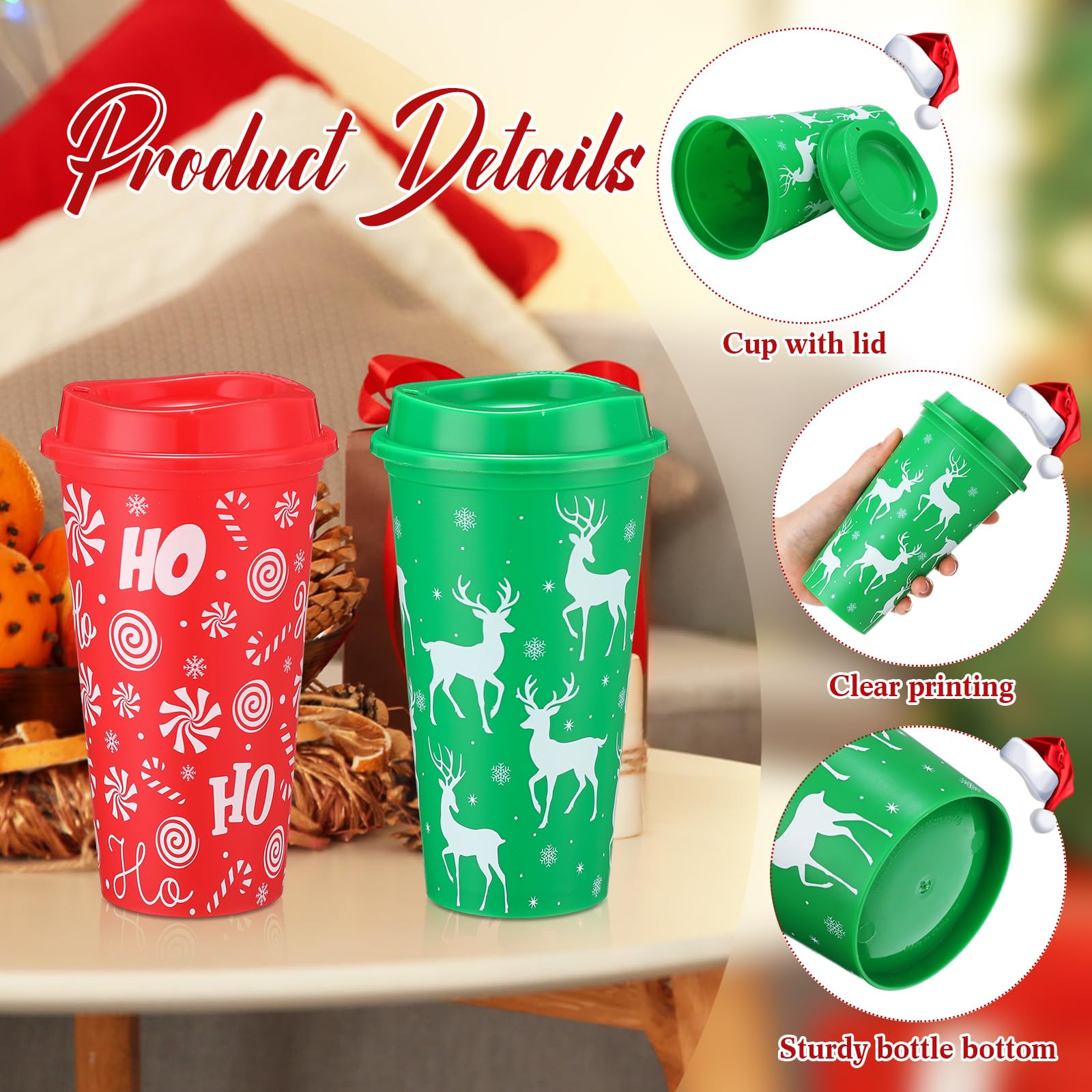 Taza Acellegic temática bastón de caramelo con tapa