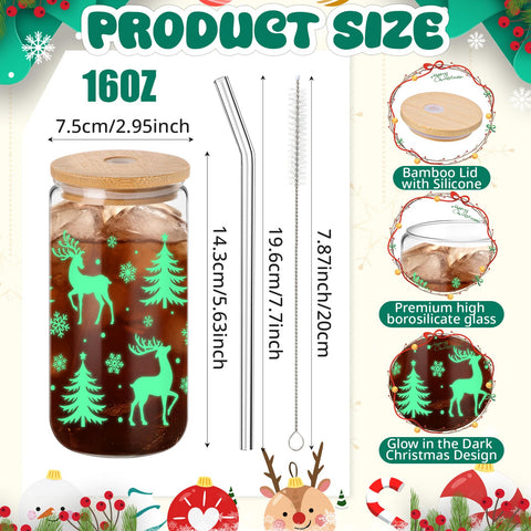 Vaso Acellegic con diseño de reno y árbol iluminado para la mesa.