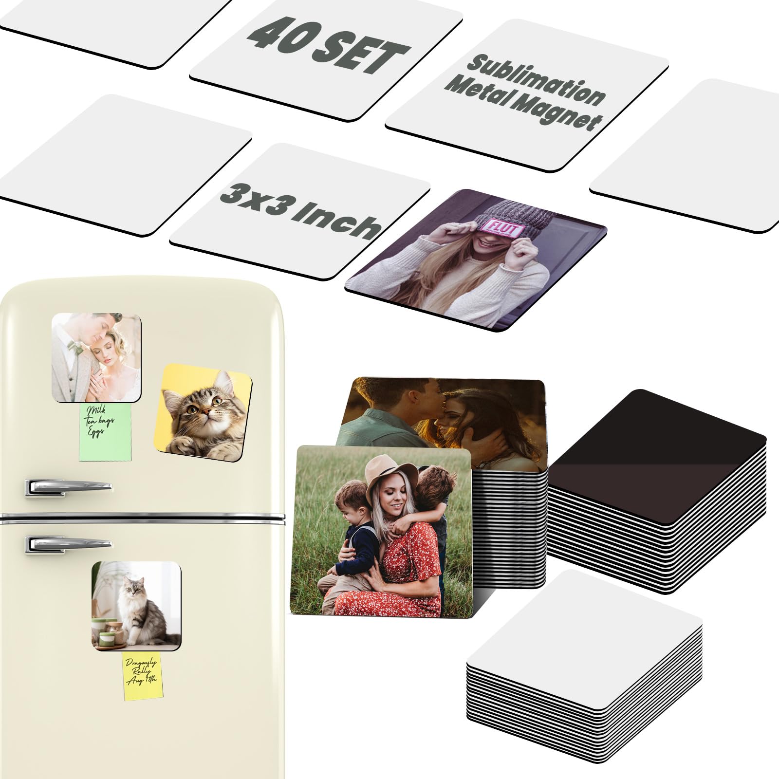 AceSubli imán sublimación 3x3 metálico para regalos personalizados.