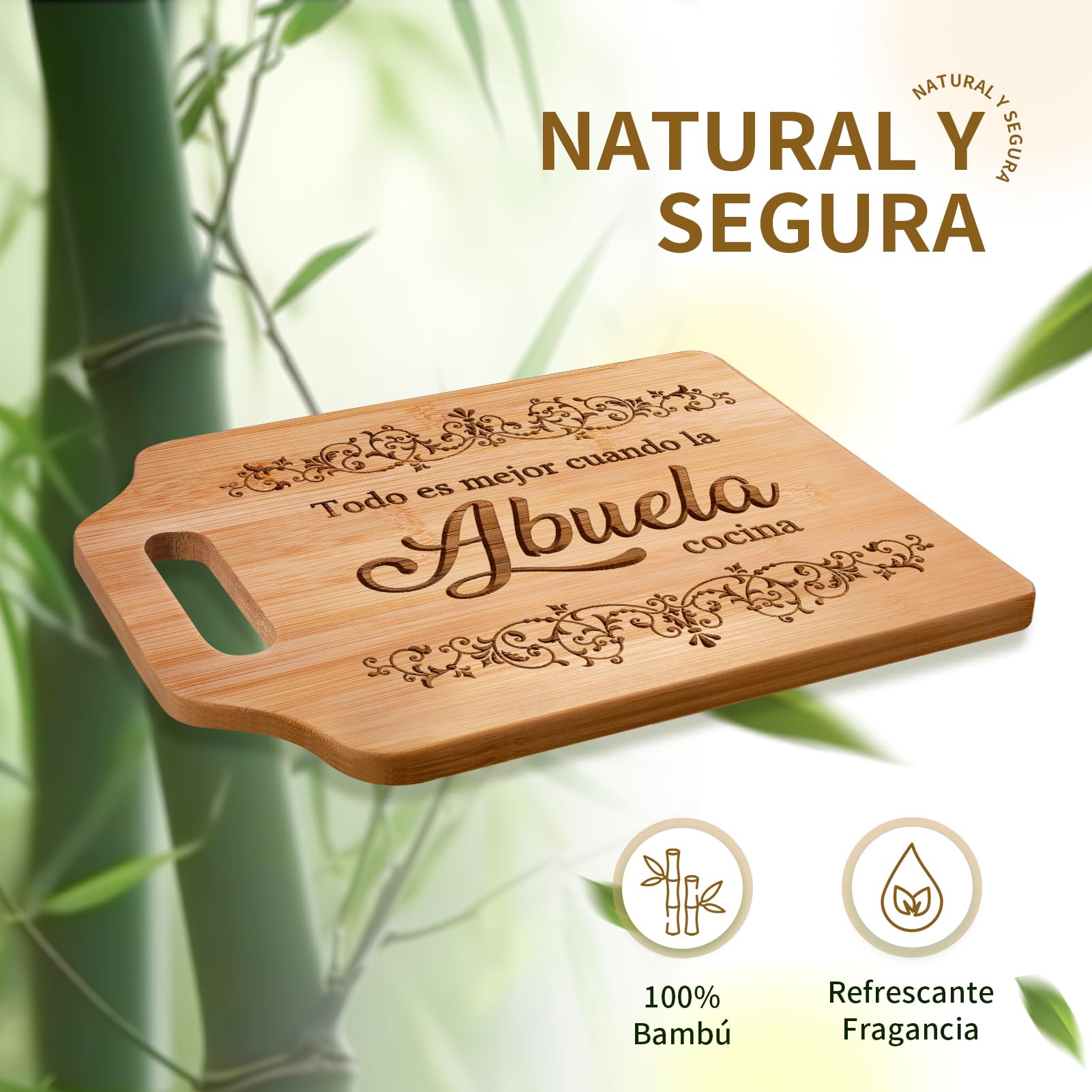 Regalo de abuela con grabado láser, mensaje especial para celebrar.