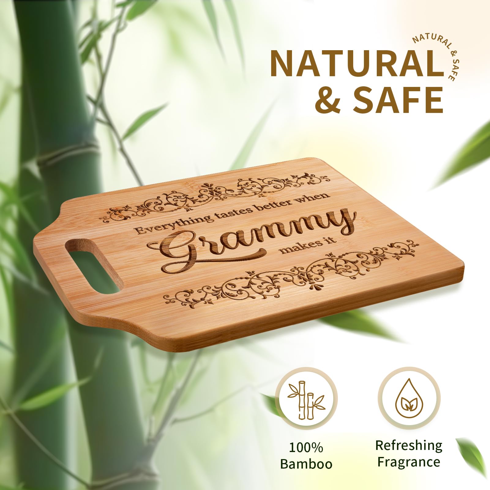AceThrills superficie de bambú con textura natural, ideal para cortar y servir