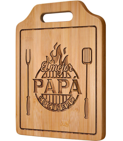 AceThrills tabla de cortar de bambú grabada 12-3 pulgadas para uso diario en la cocina.
