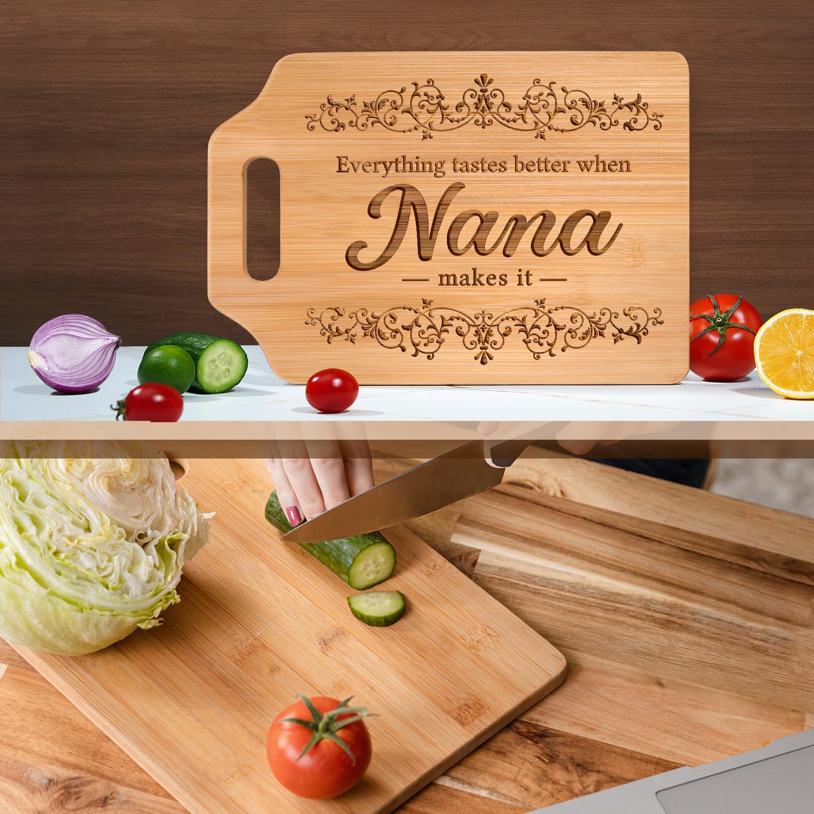 Tabla para cortar verduras y pan AceThrills, práctica en casa.