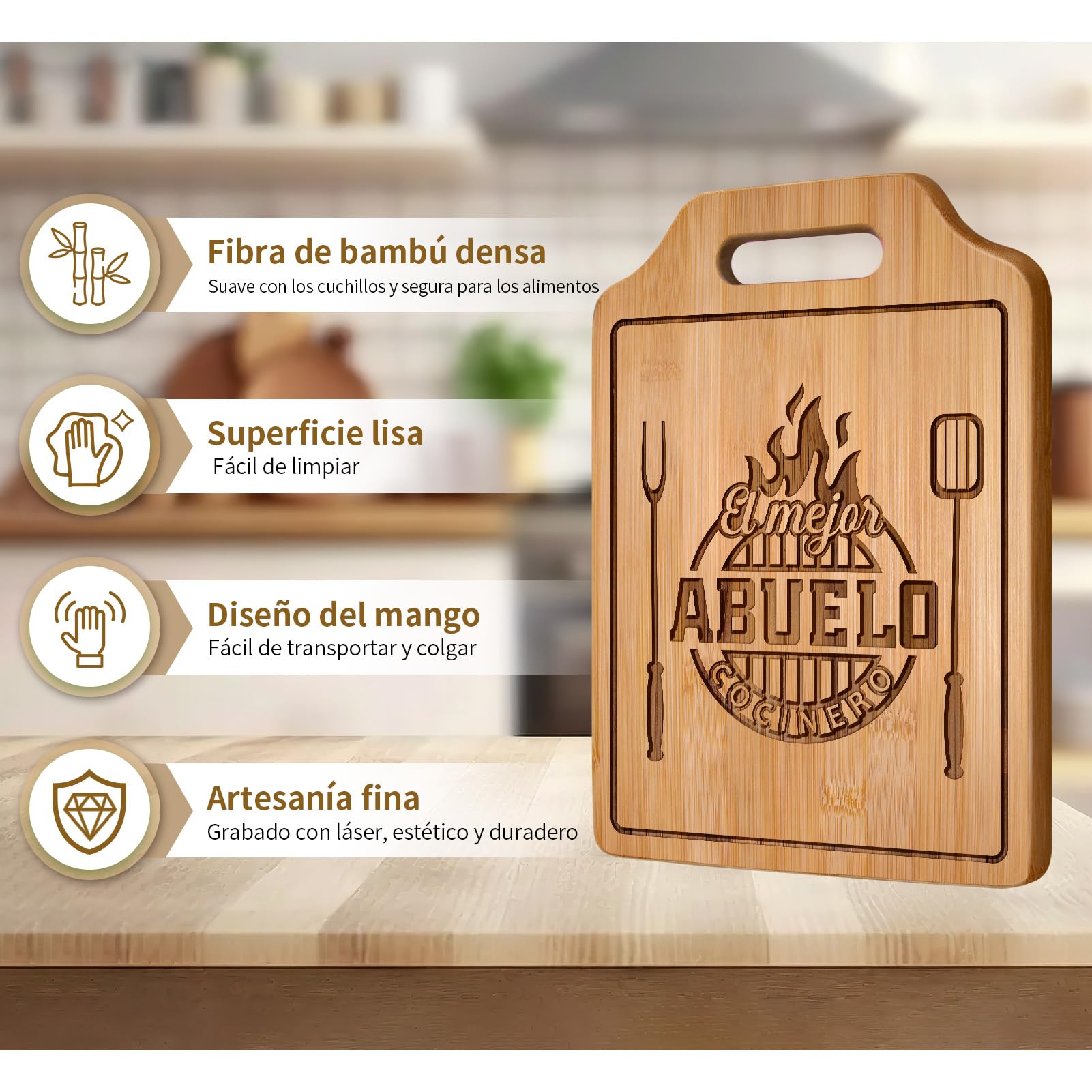 AceThrills tabla de corte en mesa decorativa para la cocina