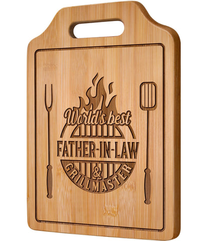 AceThrills tabla de cortar grabada con maestro de la parrilla, ideal para reuniones.
