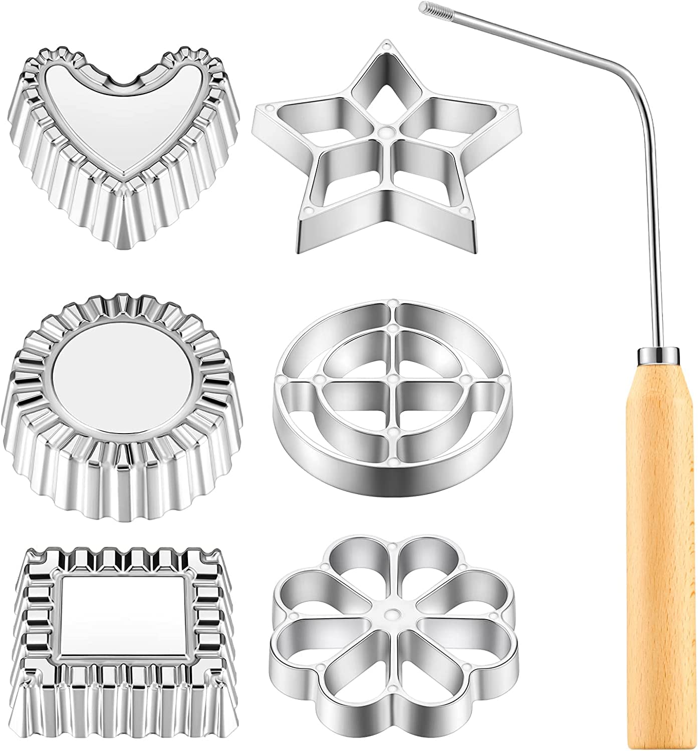 Achouray conjunto-rosetas-timbales-frente, ideal para hornear bunuelos crujientes.