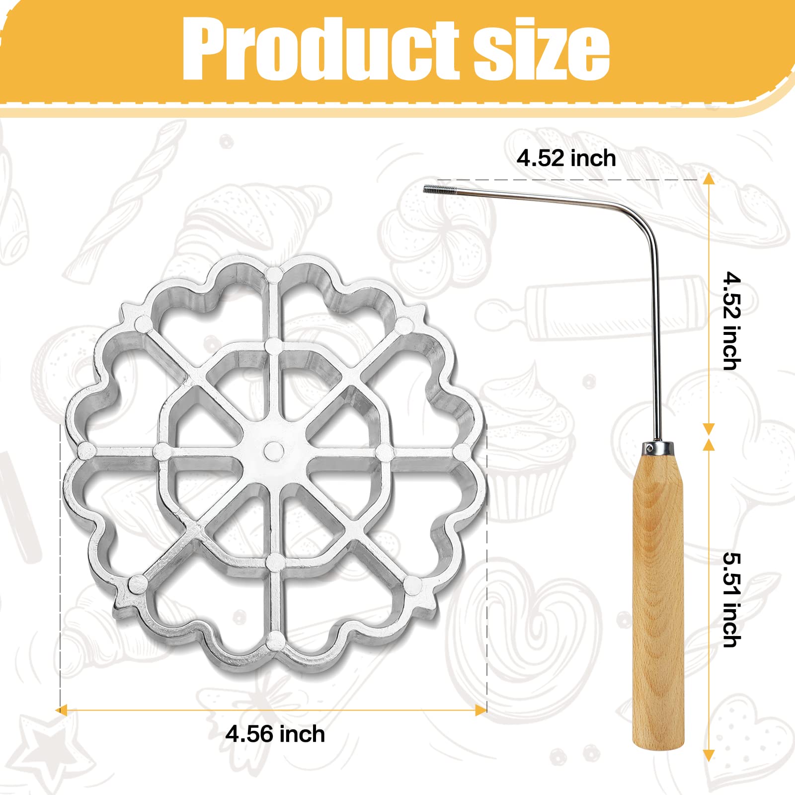Achouray mango de madera desmontable para manejo cómodo al freír