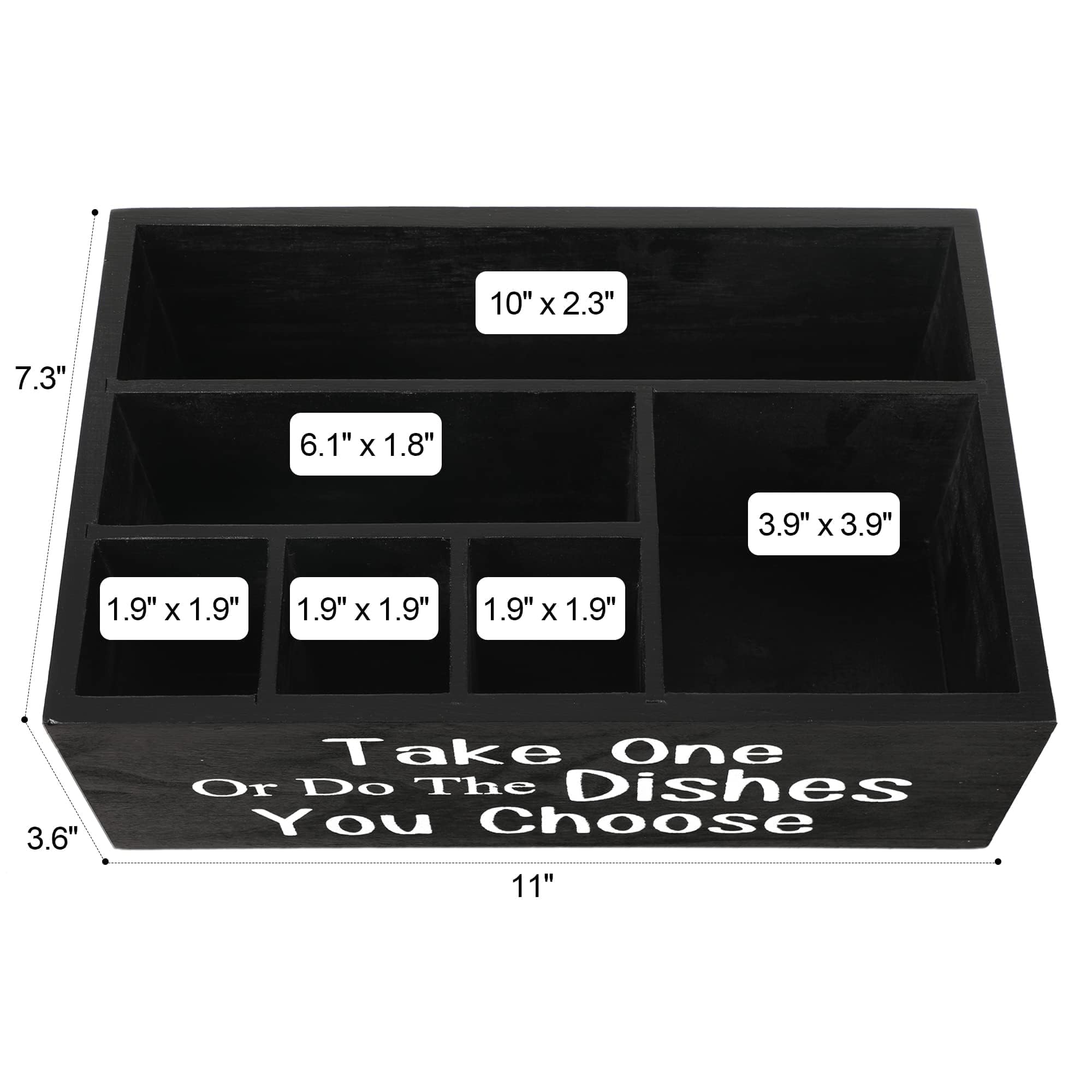 ACIAZAAZ organizador cubiertos madera, ideal para despachar utensilios y servilletas en casa.