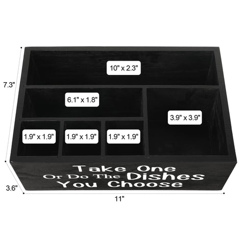 ACIAZAAZ organizador cubiertos madera, ideal para despachar utensilios y servilletas en casa.