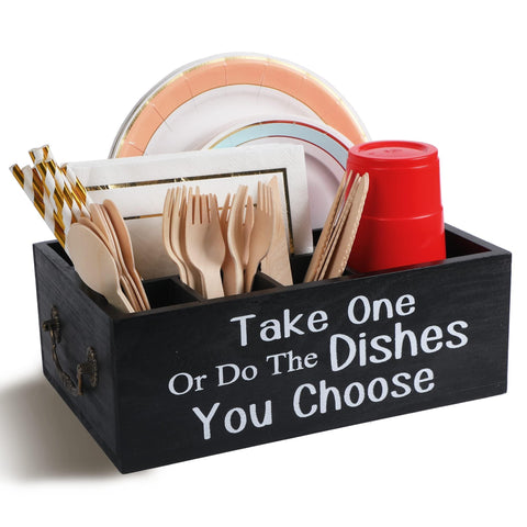 ACIAZAAZ portaplato papel compacto para mantener cubiertos y platos organizados en la encimera.