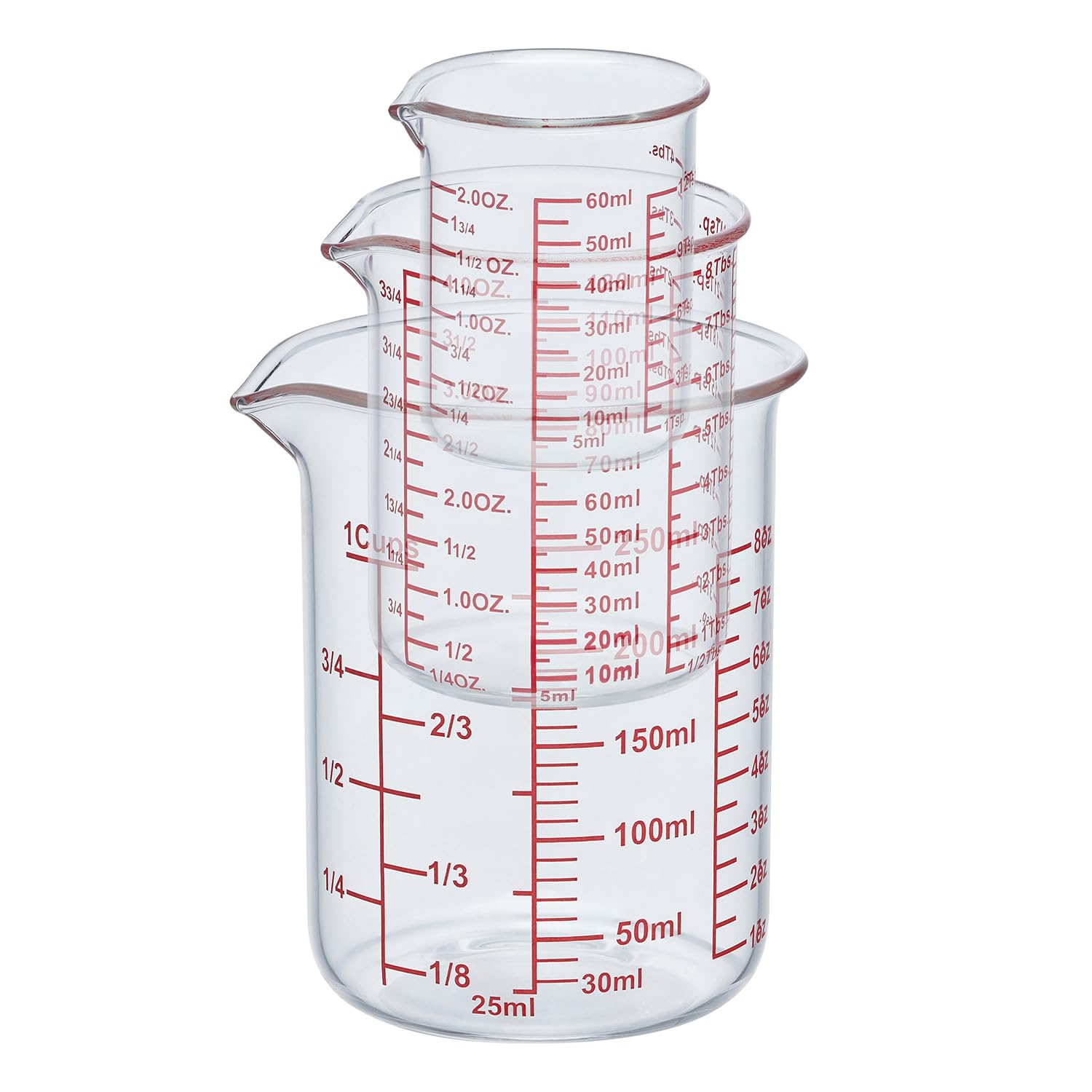 Ackers BORO3.3 medidor 250ml con chorro para porciones uniformes.