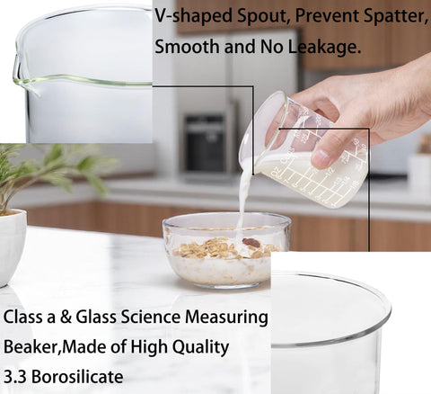 Ackers BORO3.3 vaso medidor cristal ligero y cómodo de sostener.