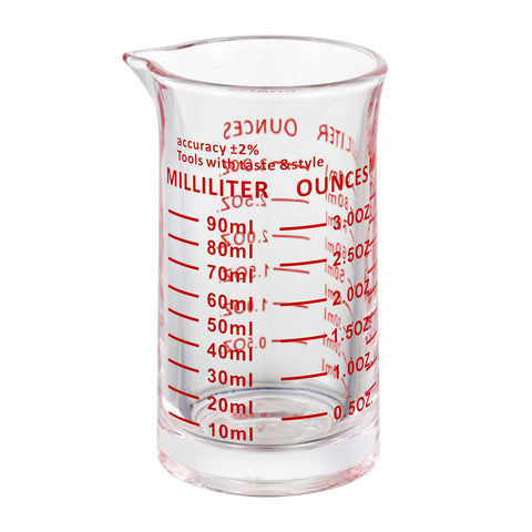 Ackers BORO3.3: taza medidora con doble escala oz/ml para precisión en bebidas y cocina