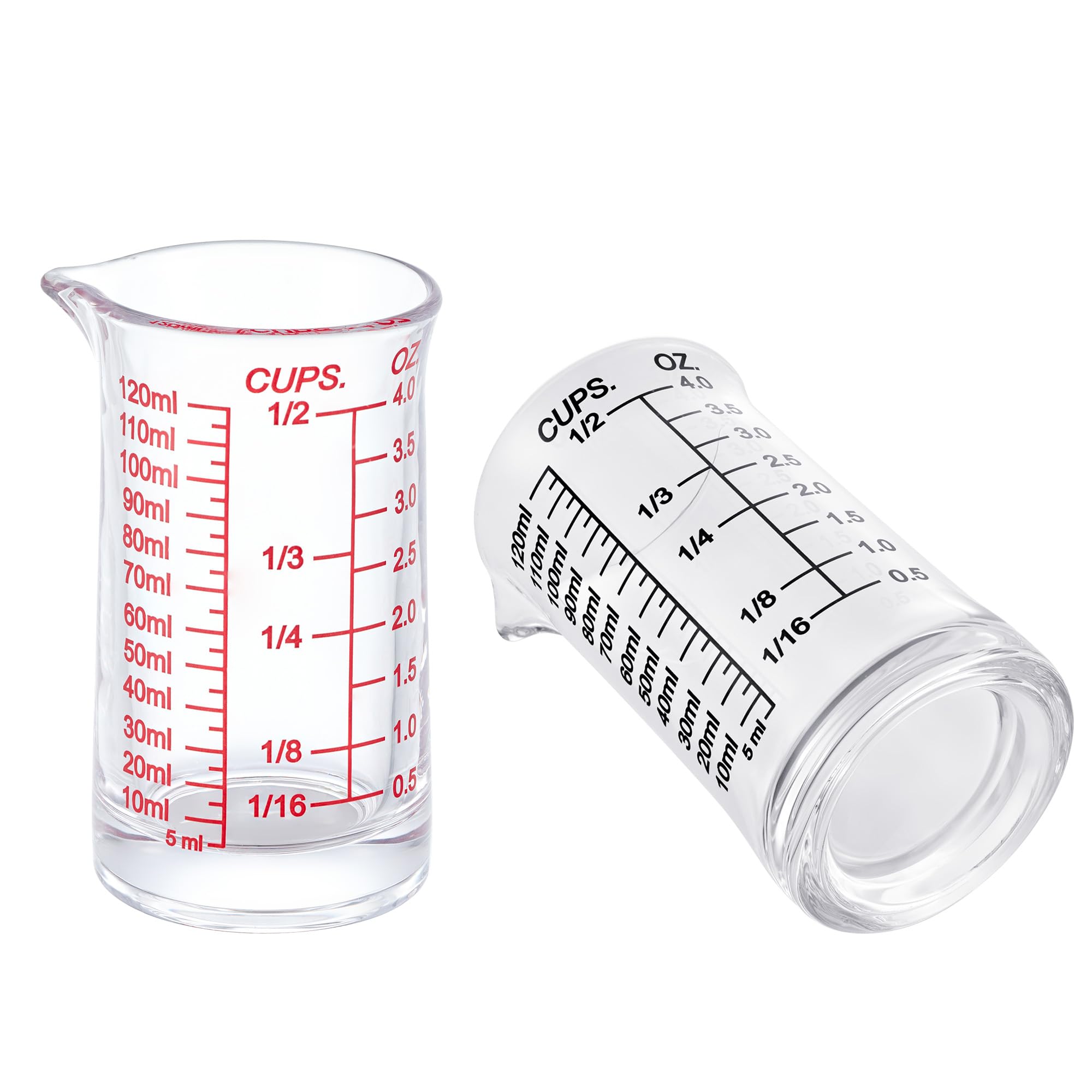 Vaso medidor Ackers BORO3.3 4oz con marcas claras para ml y oz