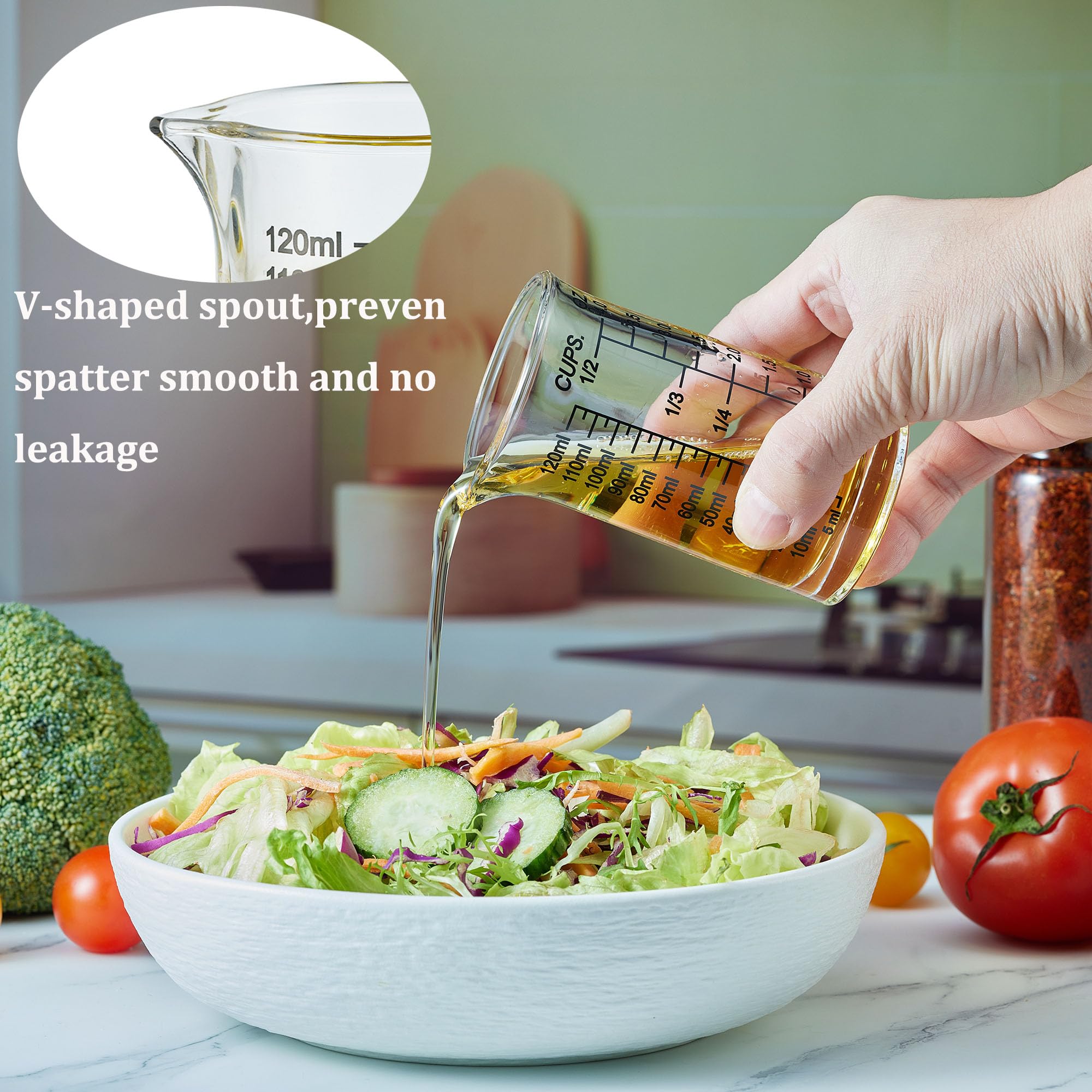 Marcaciones en ml, oz y tazas para recetas con Ackers BORO3.3