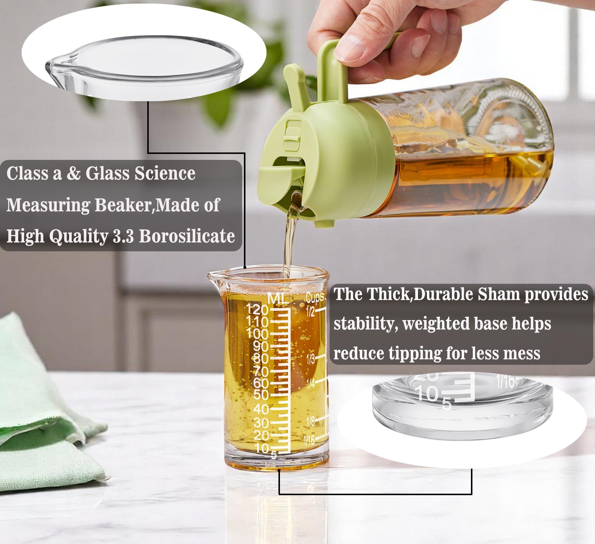 Ackers BORO3.3: vaso de vidrio borosílico libre de BPA y fácil limpieza.