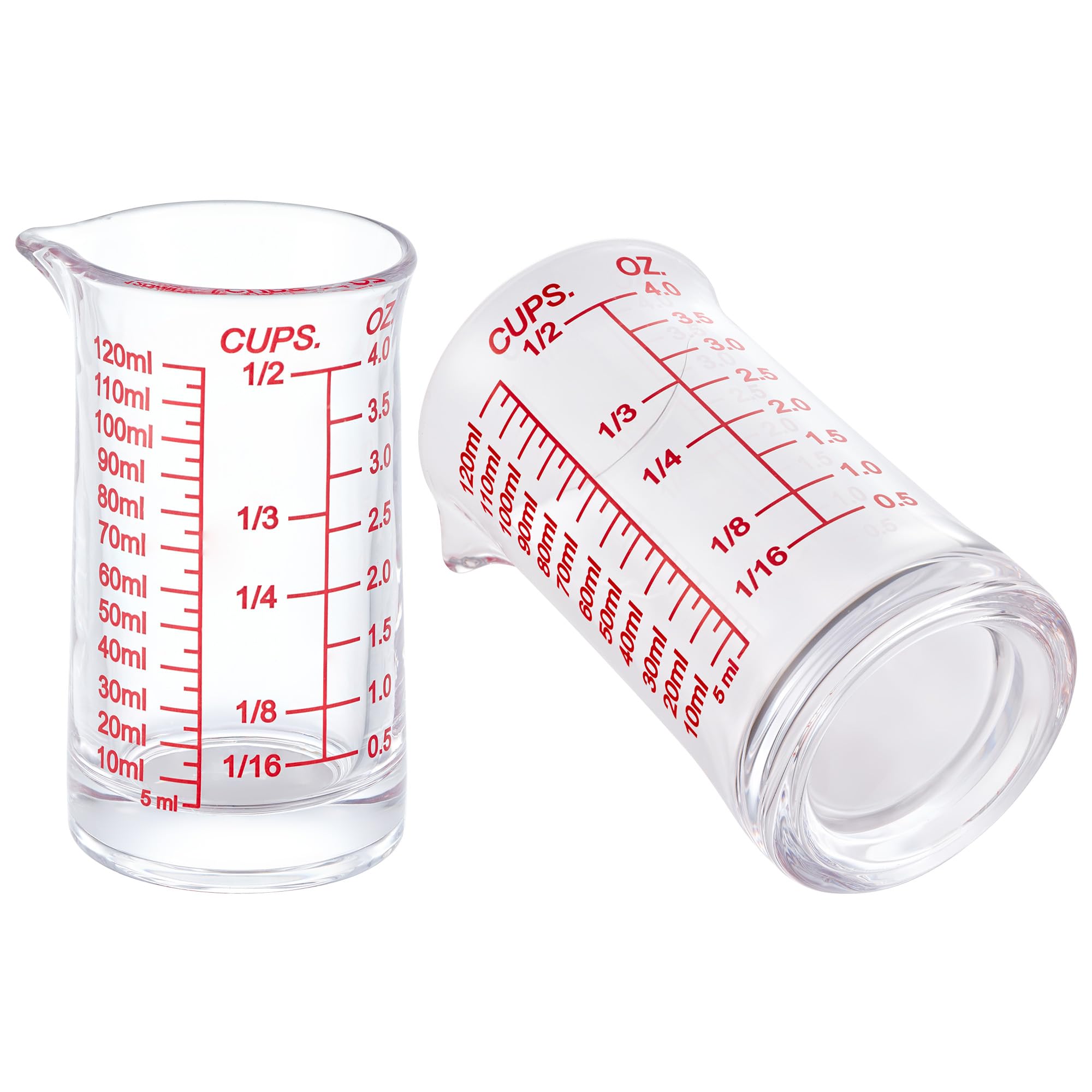 Ackers BORO3.3 medidor de 4 oz en vaso de vidrio con marcas claras