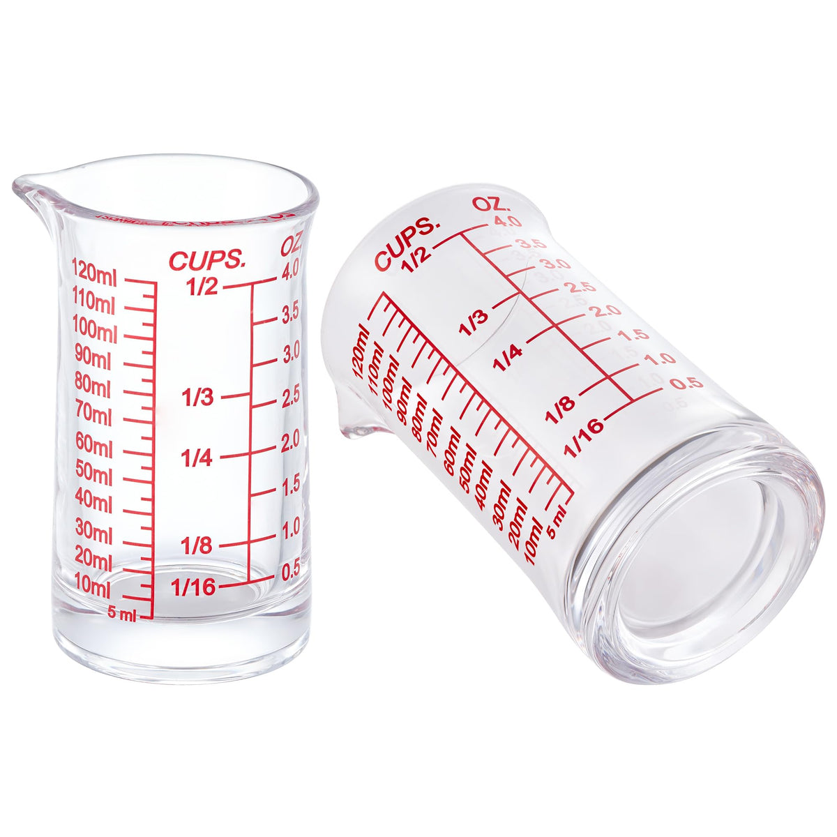 Ackers BORO3.3 medidor de 4 oz en vaso de vidrio con marcas claras