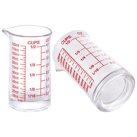Ackers BORO3.3 medidor de 4 oz en vaso de vidrio con marcas claras