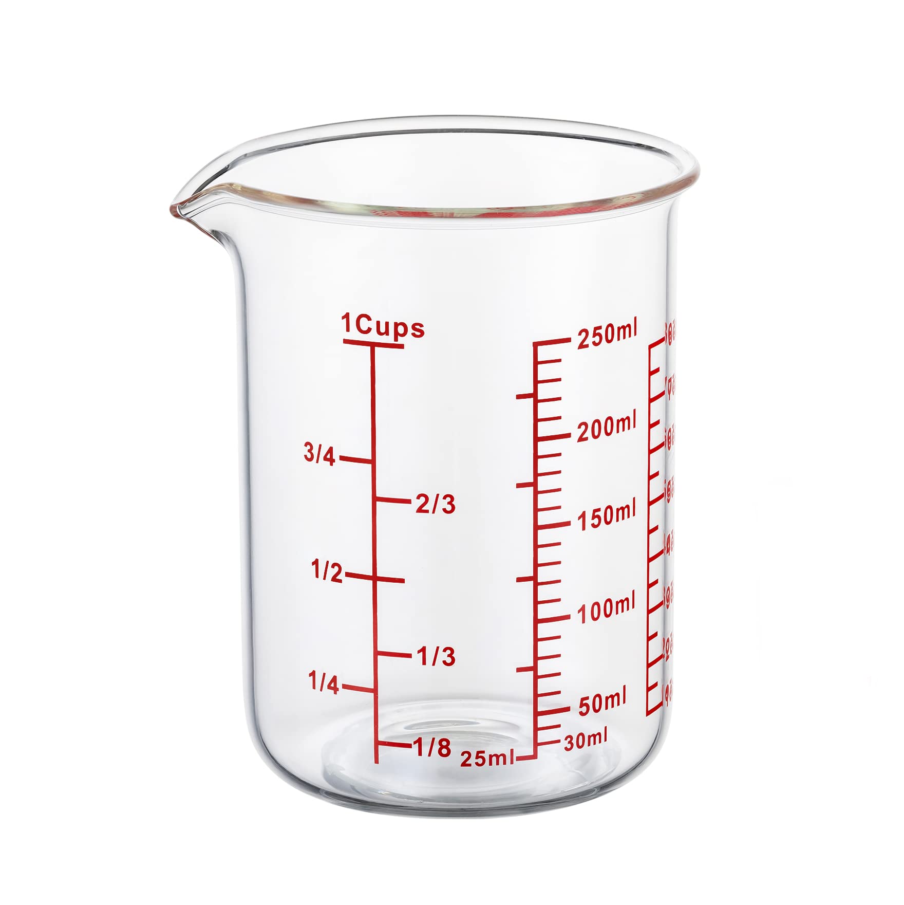 Ackers BORO3.3: taza medidora de vidrio de 1 taza para precisión