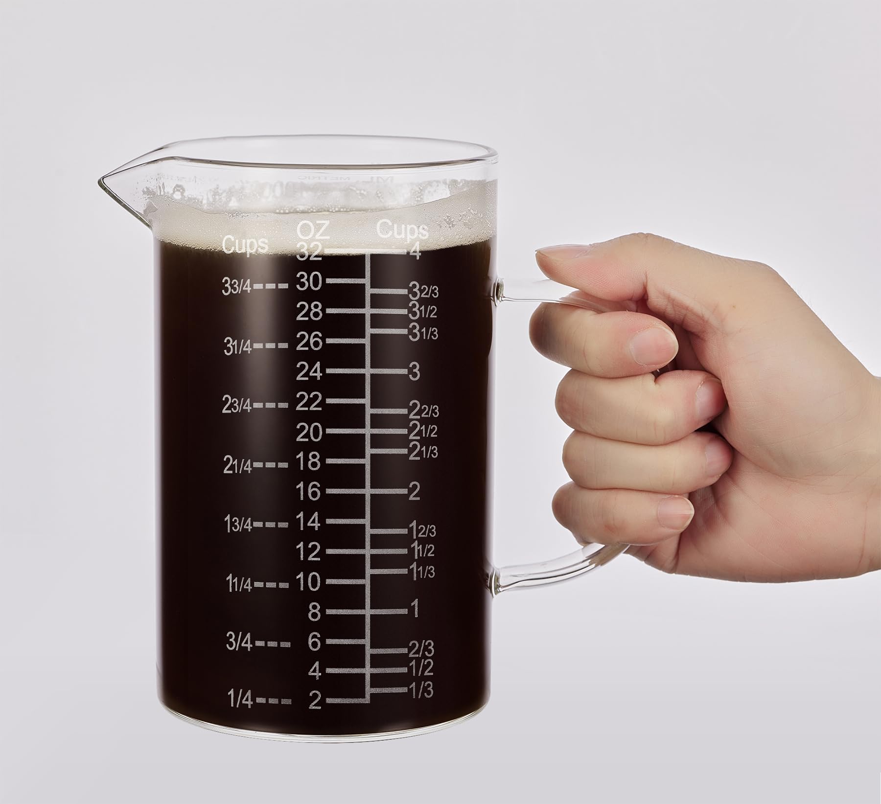 Vaso medidor Ackers BORO3.3 con lectura clara para recetas precisas