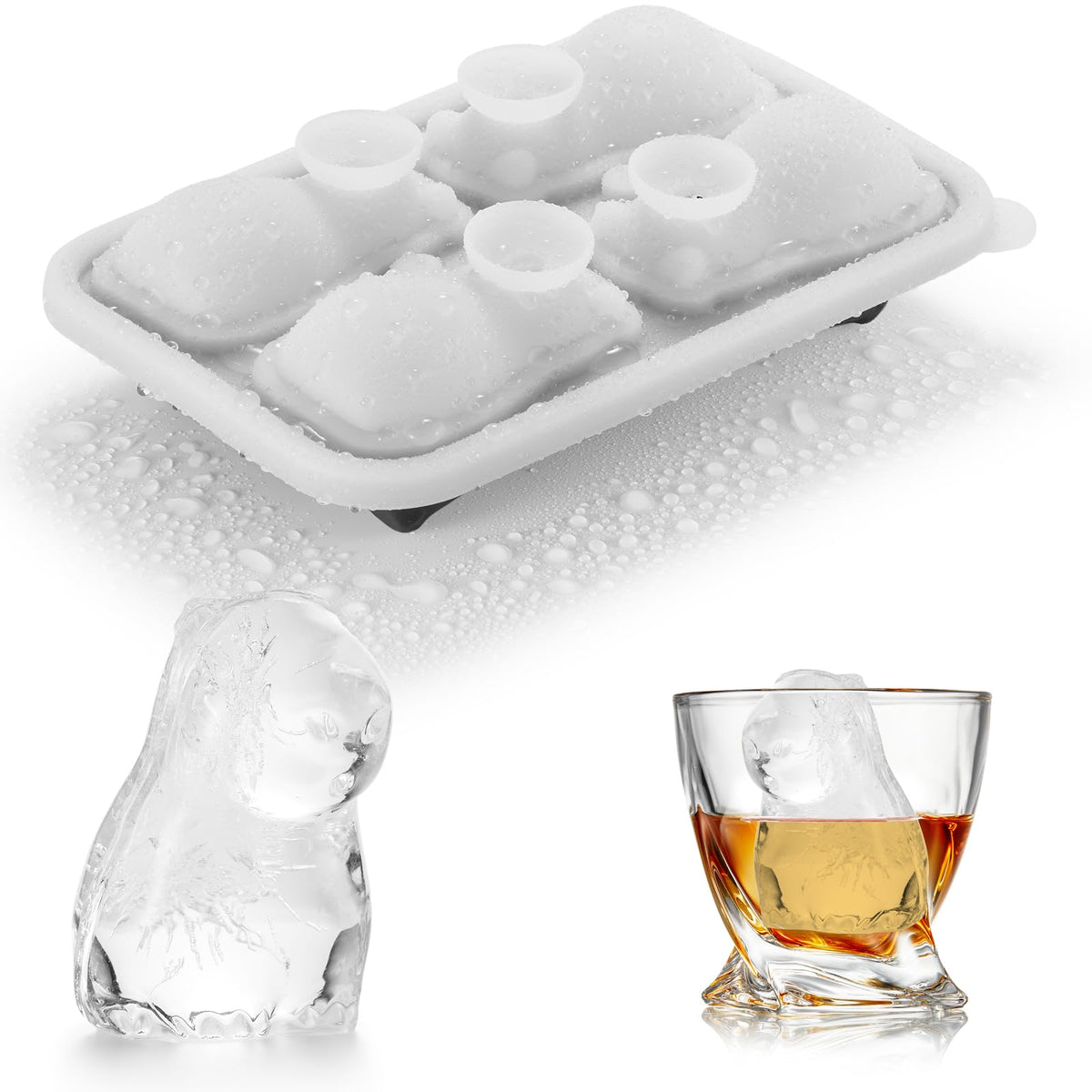 ACOOKEE Capibara: molde de hielo con forma de capibara, ideal para enfriar tragos.