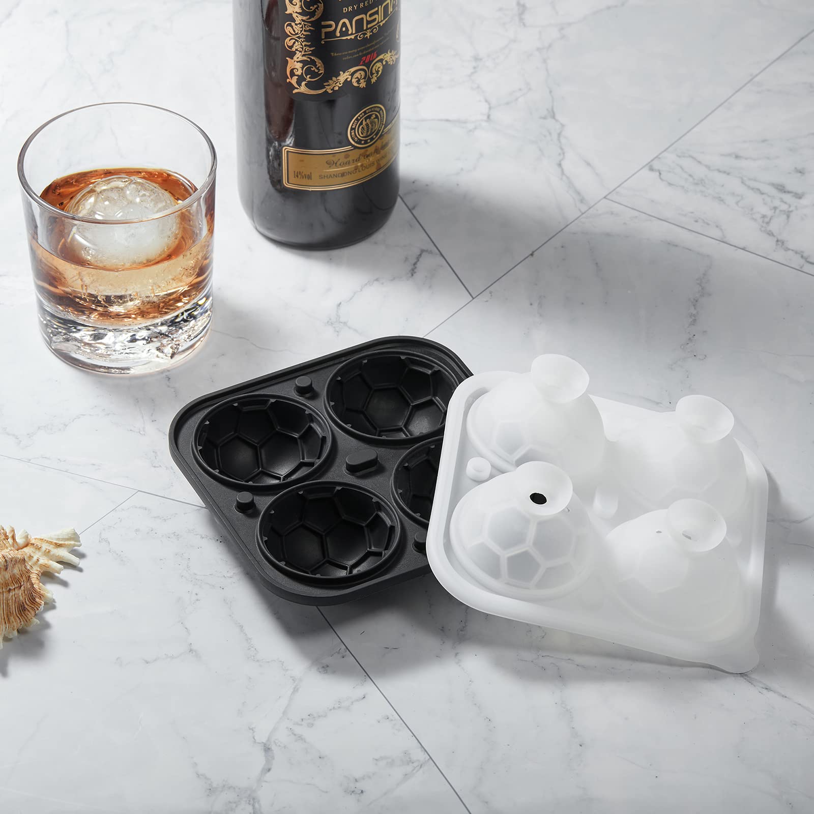 ACOOKEE bolas de hielo fútbol para whisky y cócteles, enfrían sin diluir