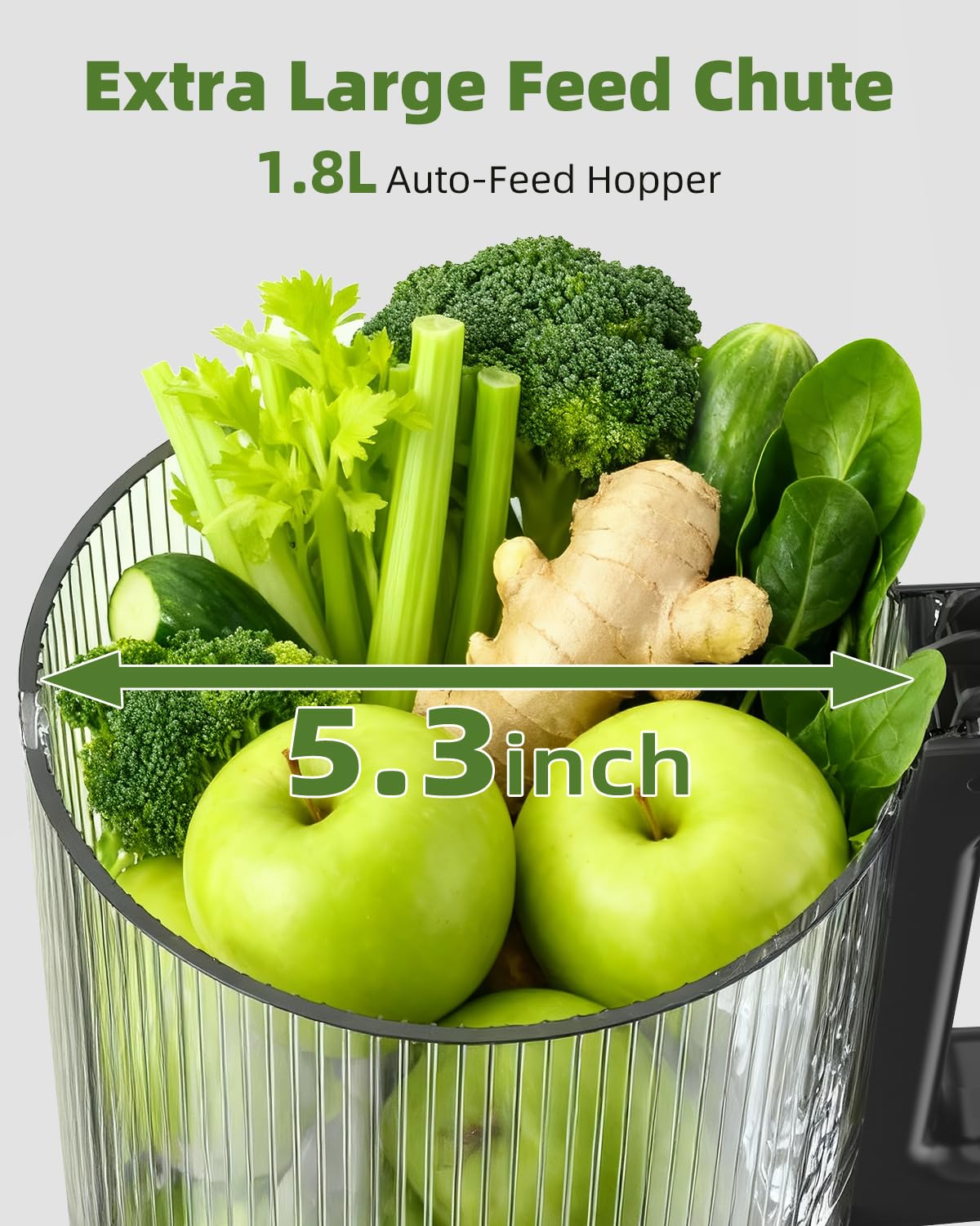 ACoqoos hopper de 1.8 L facilita preparar lotes grandes