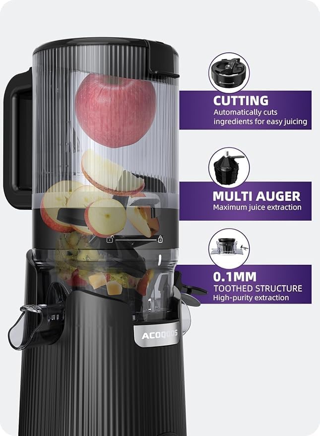 ACОQOOS exprimidor sin BPA garantiza jugos naturales