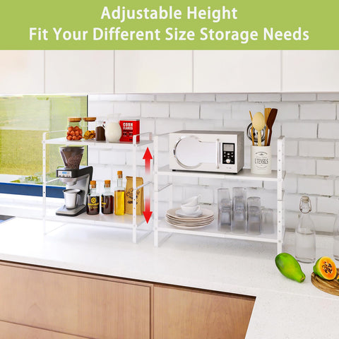 Across-Star organizador de cocina apilable de dos niveles para orden rápido.