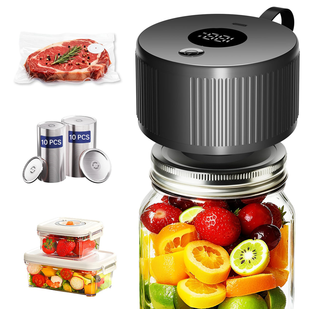 ACRXOH Sellado tarro Mason visible para conservar frescura de alimentos