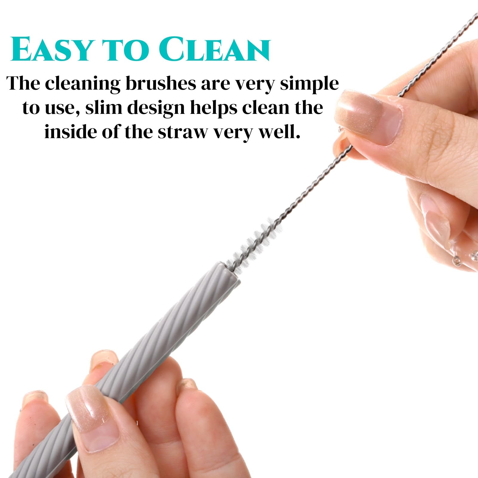 Pajitas de silicona Acshio dentro de estuche con llavero