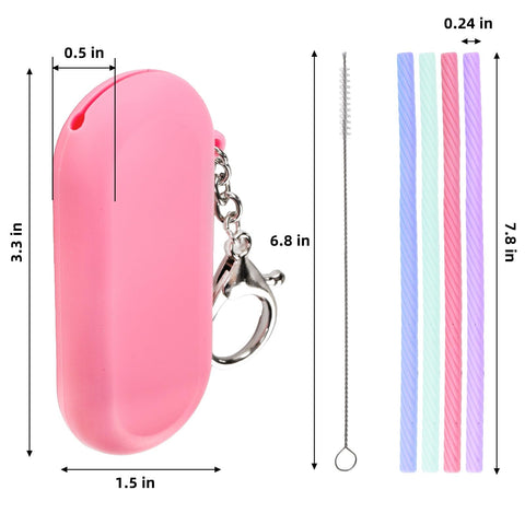 Acshio pajitas de silicona plegables, longitud ajustable