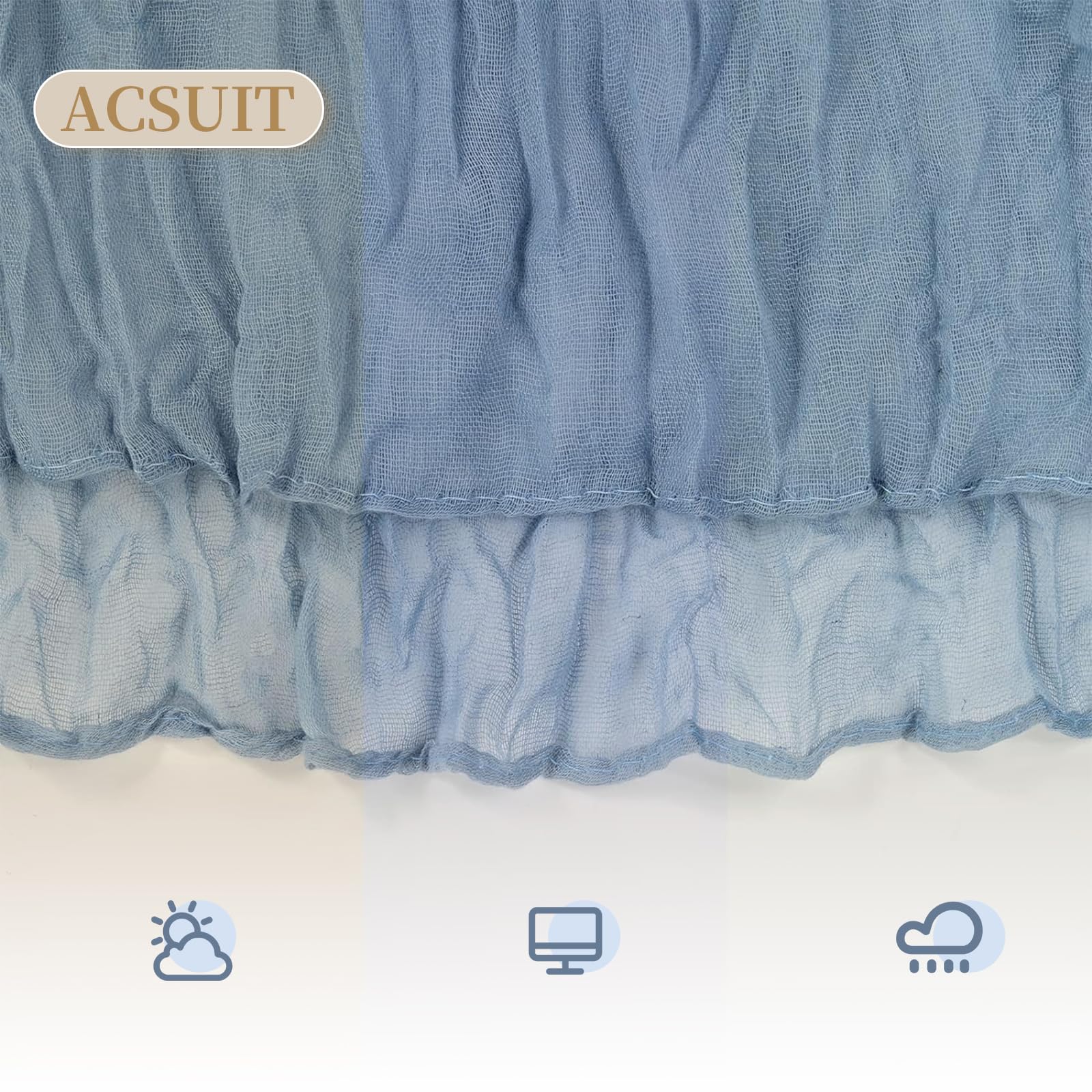 ACSUIT camino de gasa lavado fácil y reutilizable para decoraciones